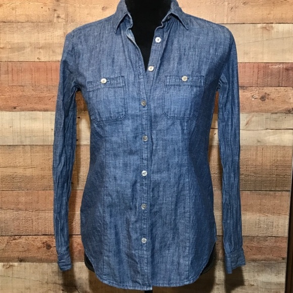 LOFT Tops - LOFT the "Softened" blue denim shirt XS